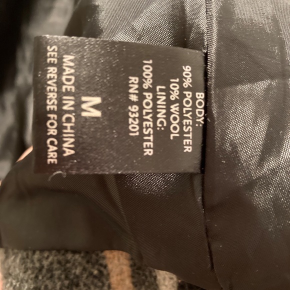 DOTS Plaid Pea Coat Jacket sz M - Picture 11 of 12